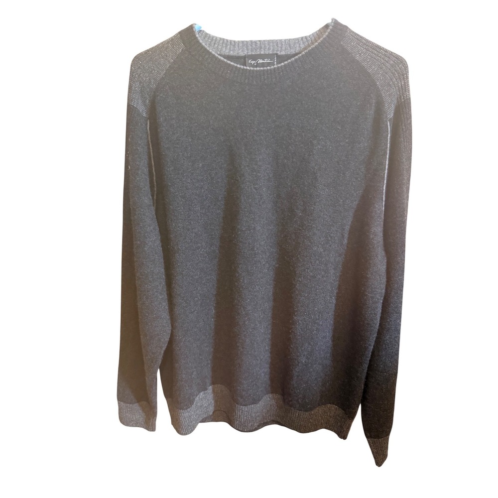 Enzo Mantovani Charcoal 100% Cashmere Crewneck Sweater XL Luxury‎